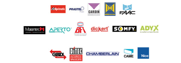 BFT, NICE, Cardin, Novoferm, Faac, Hormann, Somfy, Aprimatic, Prastel, Safir, Ditec, Came, Mhouse, Adyx, Marantec, Ecostar